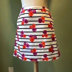 NWT! J Crew Hawaiian Print on Stripes Skirt 8